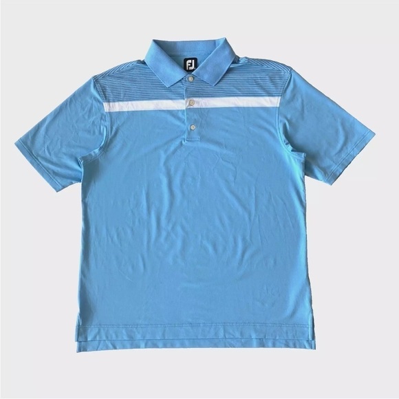 FootJoy FJ Performance Golf Polo Shirt Mens XL Blue Short Sleeve - Picture 2 of 8